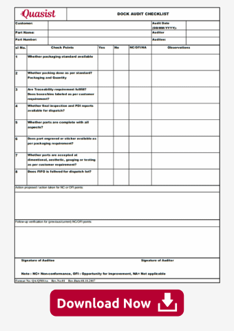 Dock Audit | How to do it? Checklist / Report / Template - Quality ...