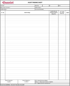 internal audit fining report