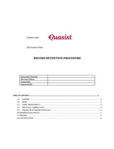 record retention policy document